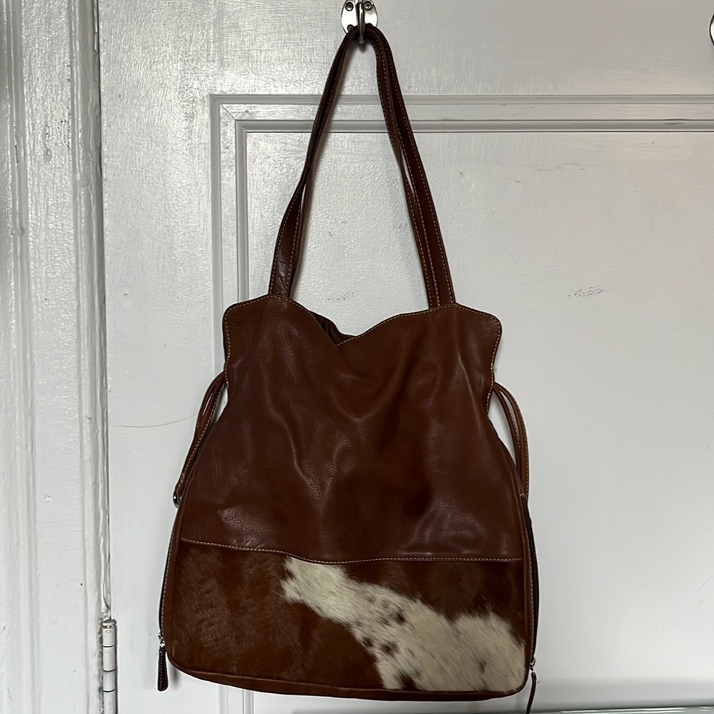 Genuine leather shoulder bag